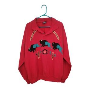 Vintage Wek The World Sweatshirt‎ Buffalo Graphic Southwestern 90s Adult Size 2